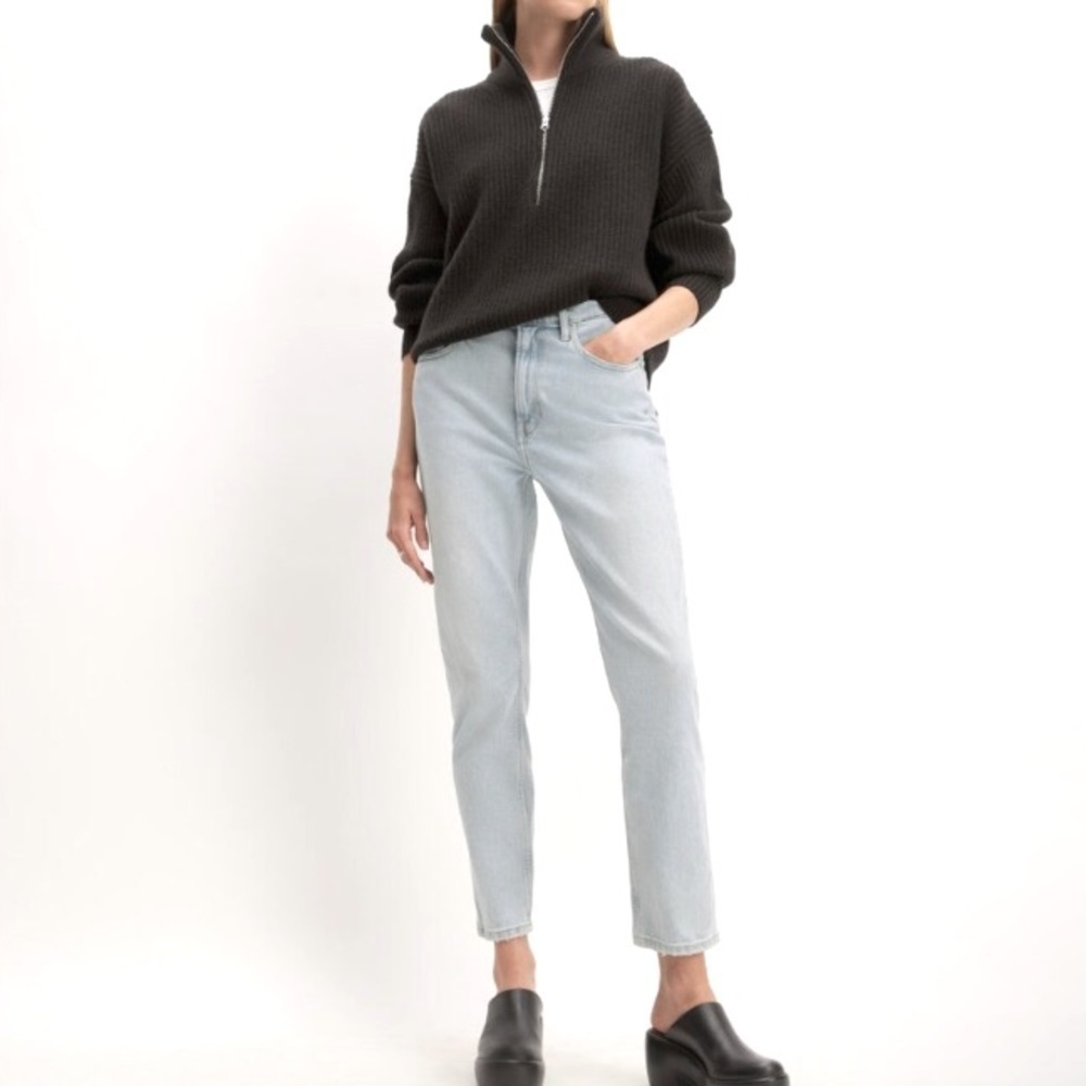Everlane High Rise Light Sky Blue Cropped Straight Leg Original Cheeky Jeans